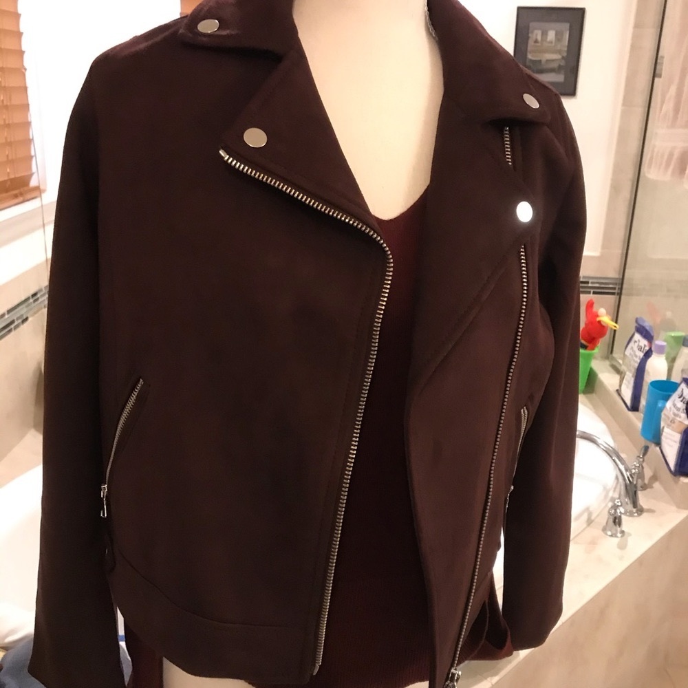 **SOLD****NWT- Updated** loft suede Moto jacket XS